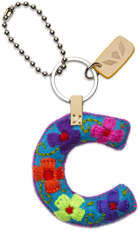 Consuela Turquoise Felt Keychain