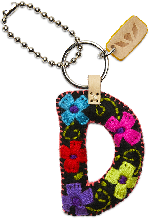Consuela Black Felt Keychain