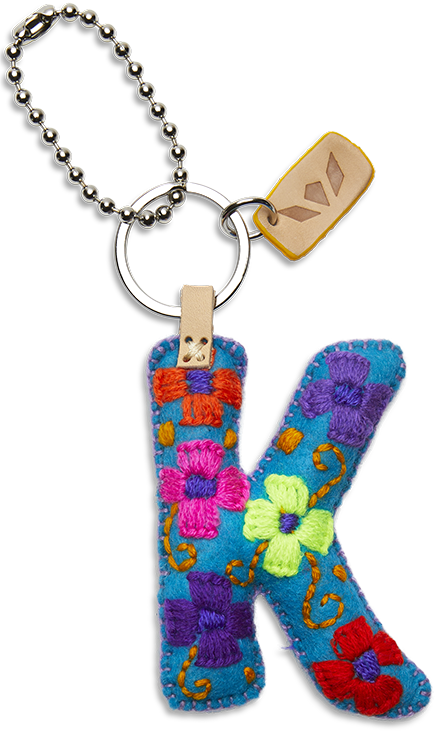 Consuela Turquoise Felt Keychain