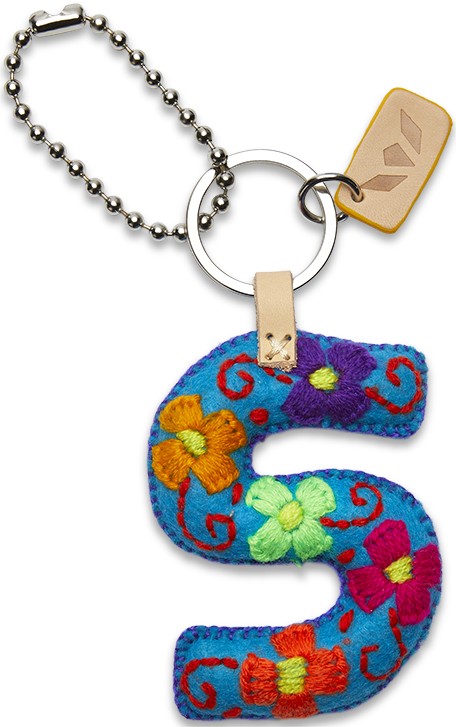 Consuela Turquoise Felt Keychain
