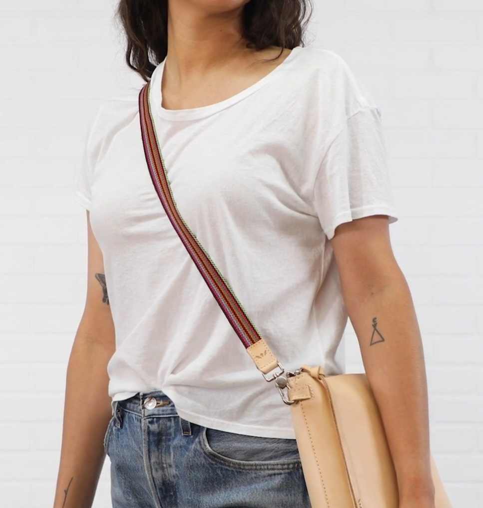 Brown Slim Webbing Crossbody Strap - 9035