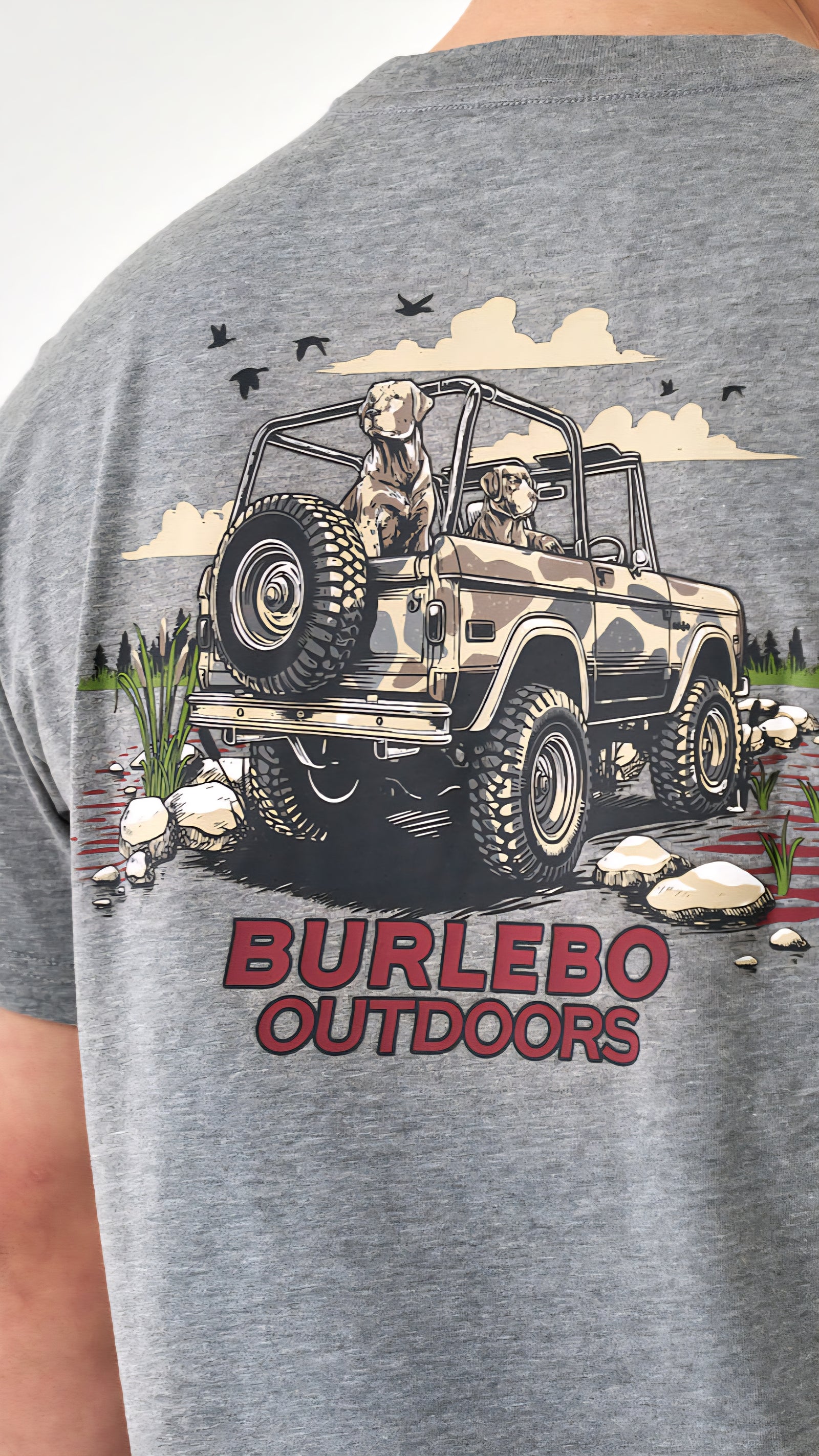 Burlebo Short Sleeve Tee Off Road Bronco in Dark Heather Grey