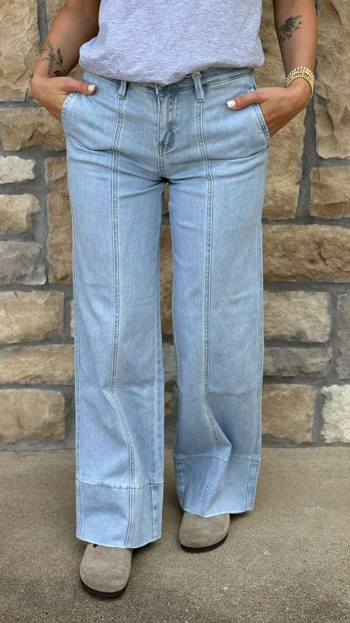 Flying Monkey High Rise Wide Trouser F5964