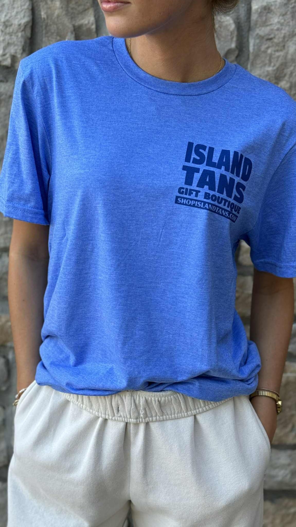 Island Tans Logo Tee- Royal Blue with Blue