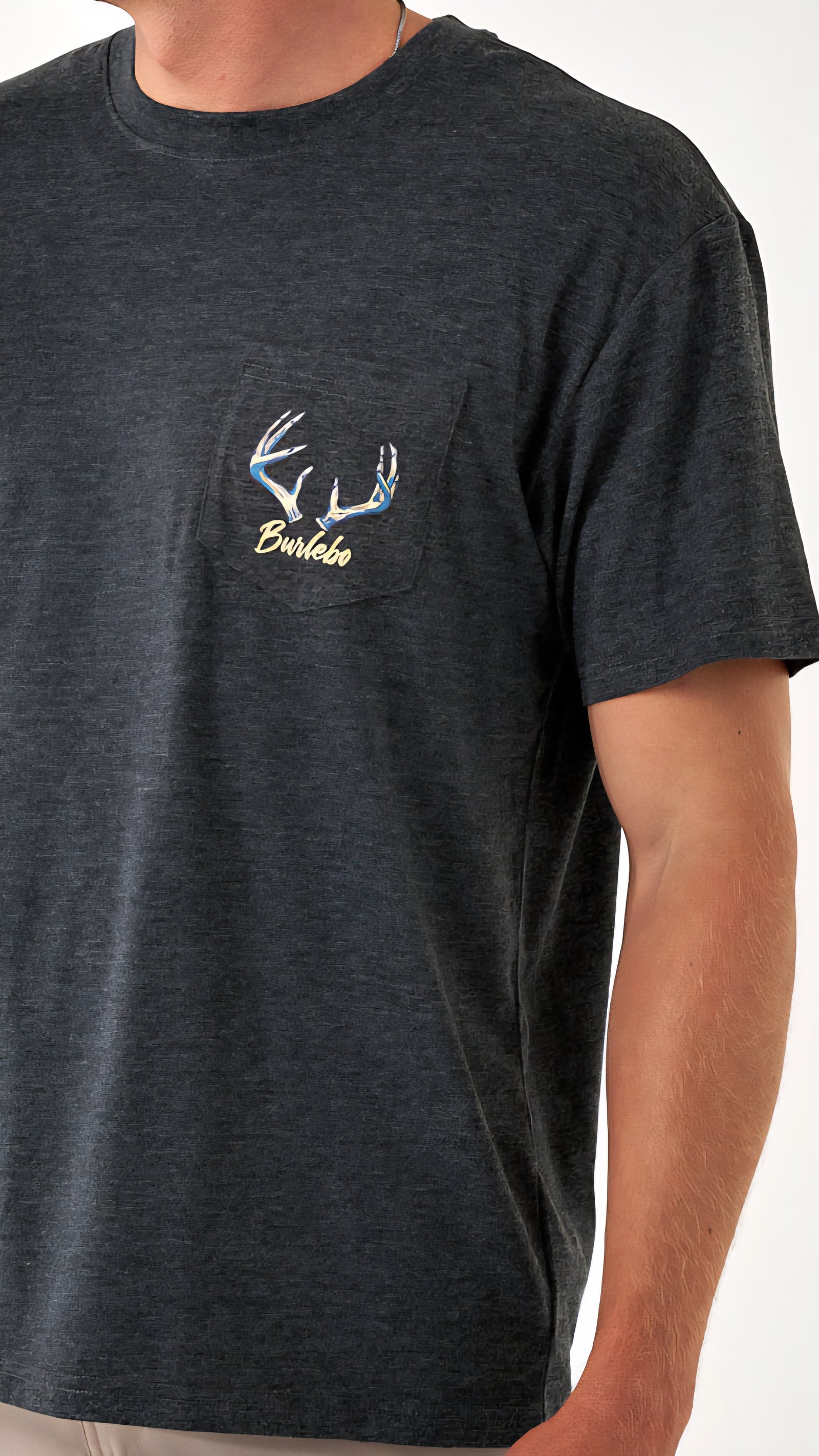 Burlebo Short Sleeve Tee Whitetail Season on Heather Black