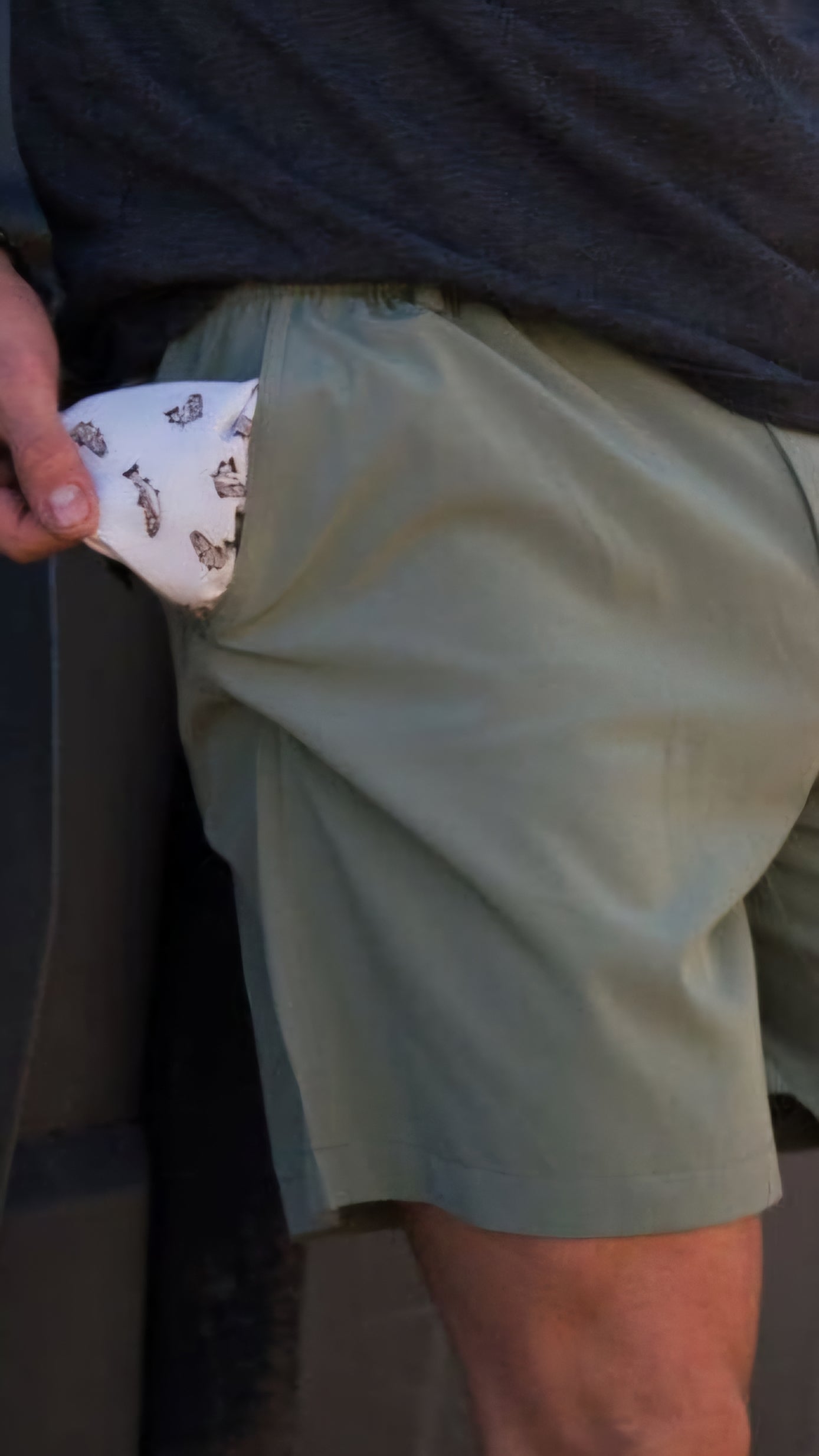 Burlebo Everyday Short Light Sage w/Fish Toss Pocket