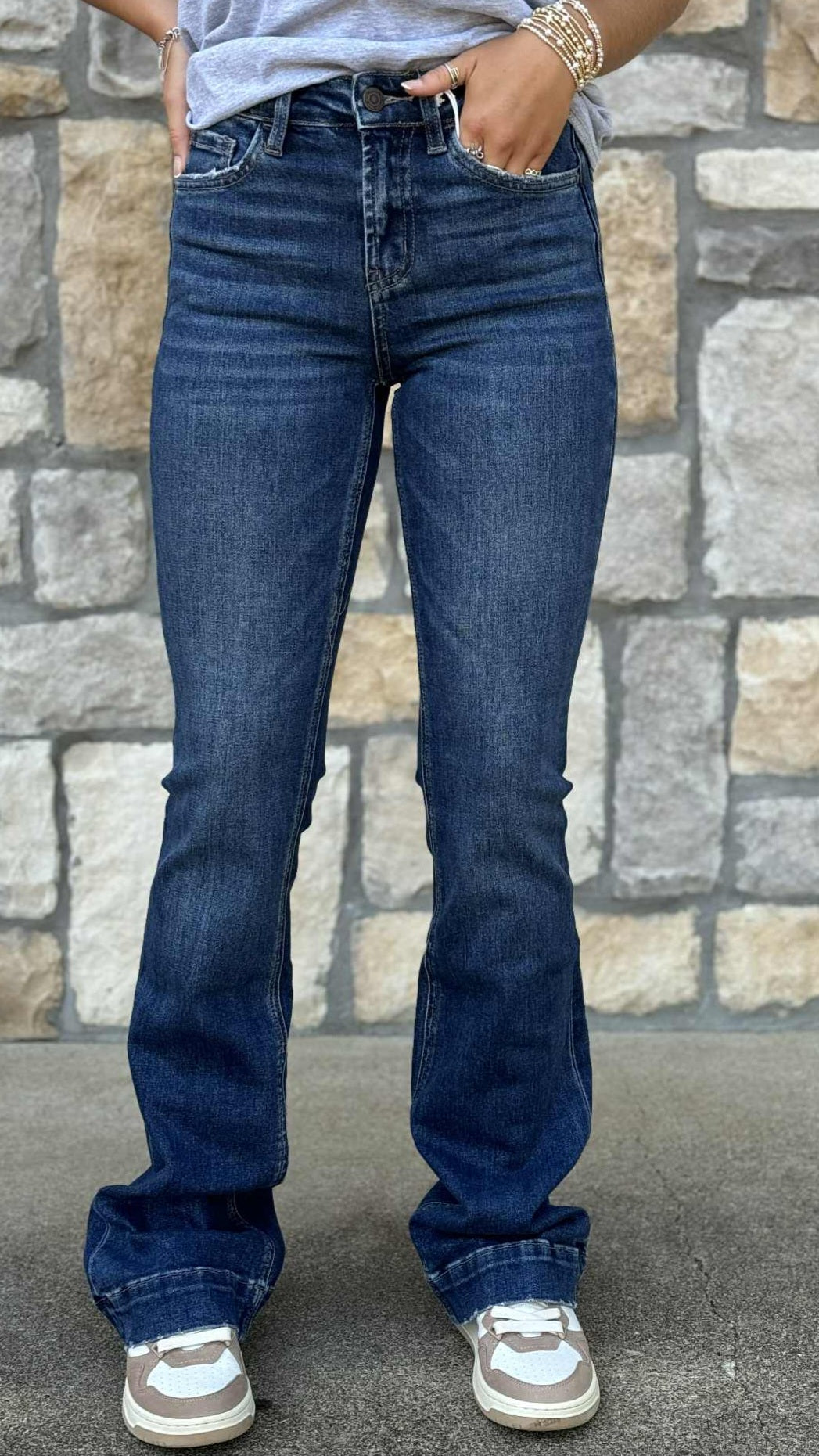 Vervet High Rise Trouser Hem Bootcut Jean T6501