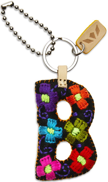 Consuela Black Felt Keychain