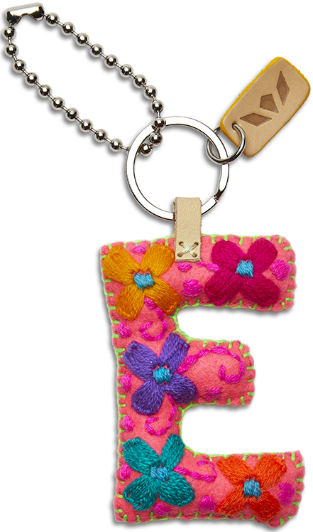 Consuela Pink Felt Keychain