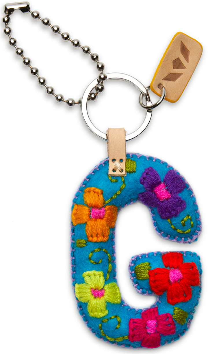 Consuela Turquoise Felt Keychain