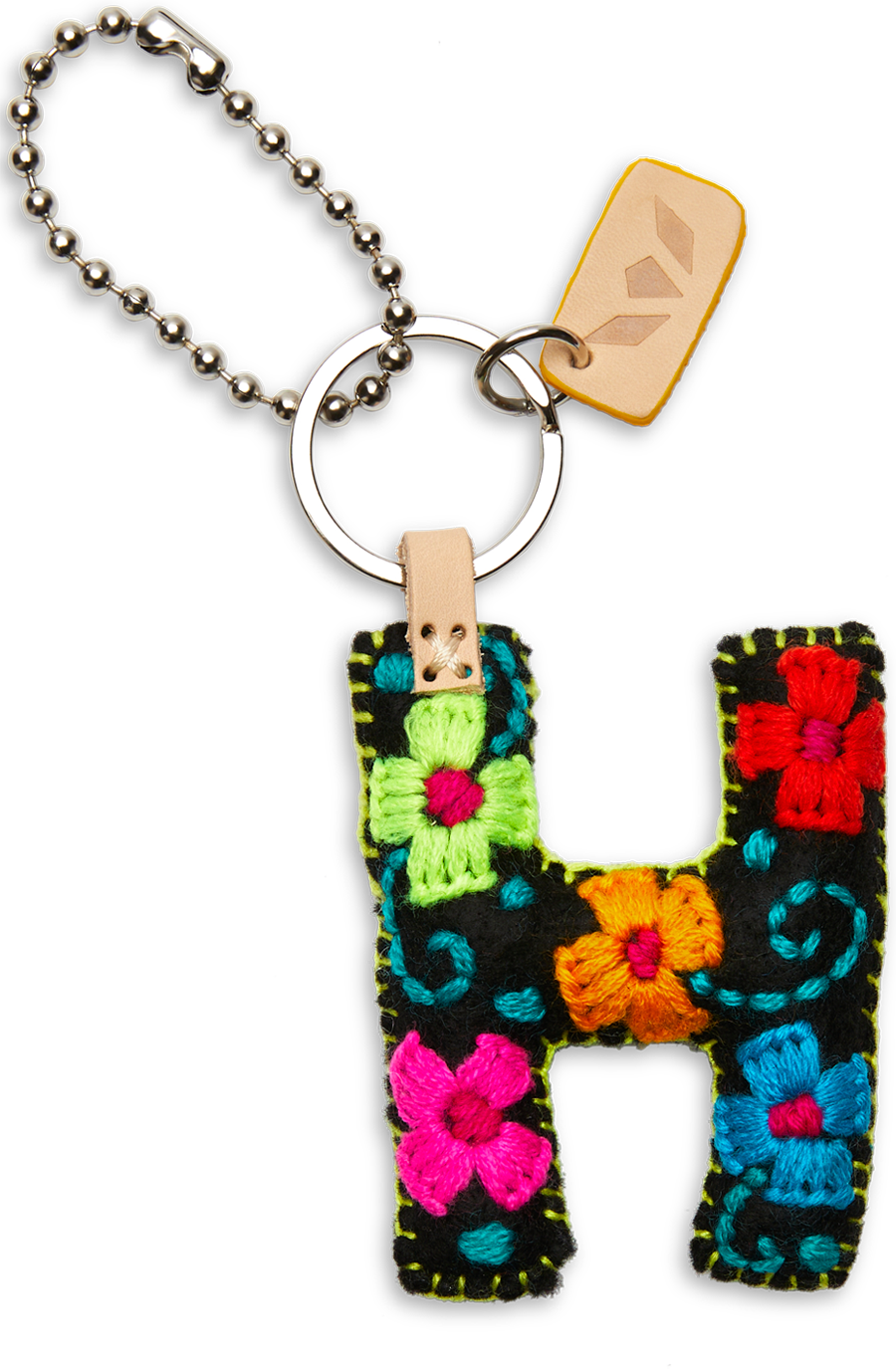 Consuela Black Felt Keychain