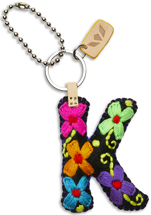 Consuela Black Felt Keychain