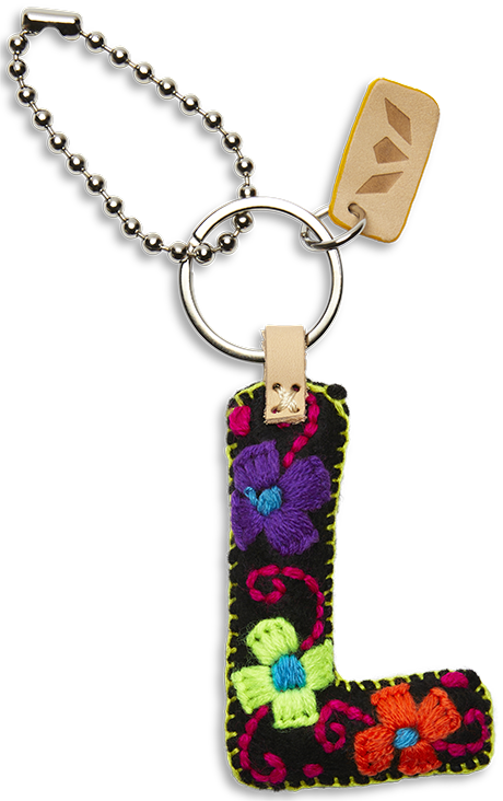 Consuela Black Felt Keychain