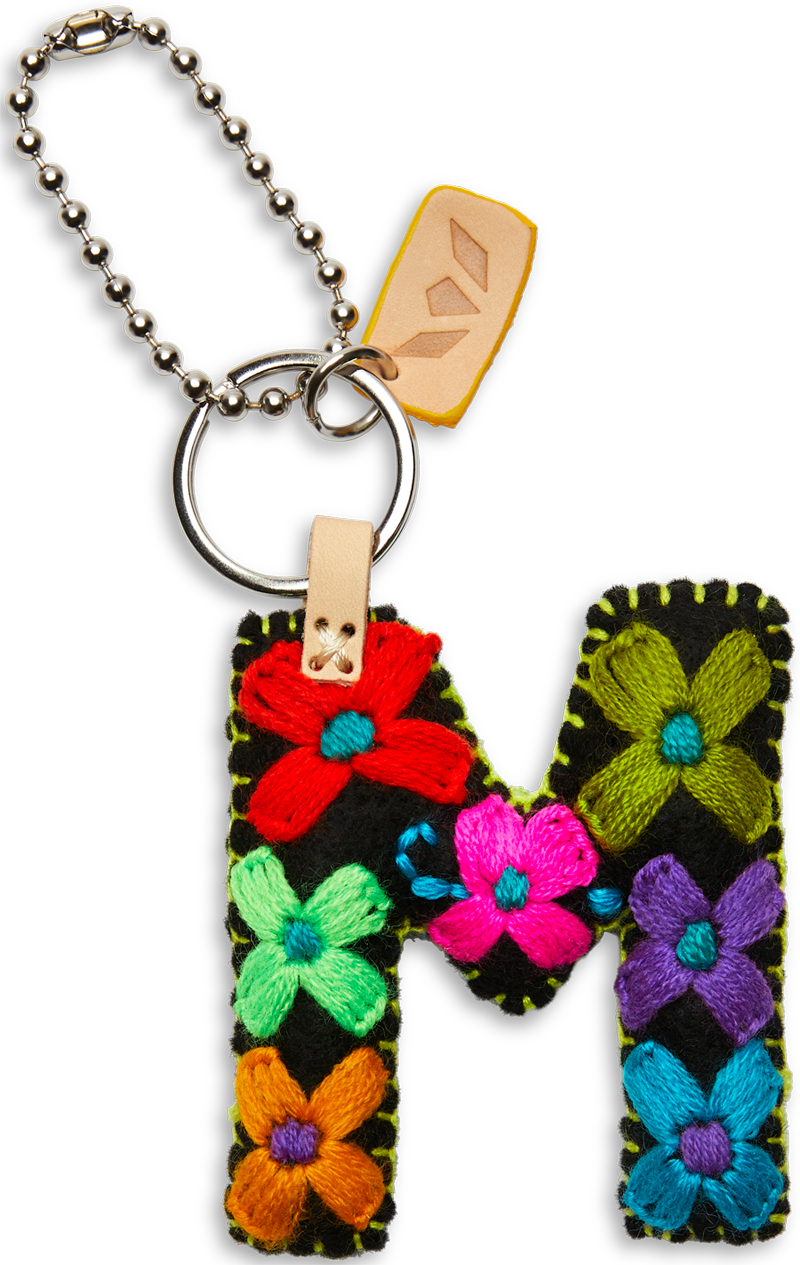Consuela Black Felt Keychain
