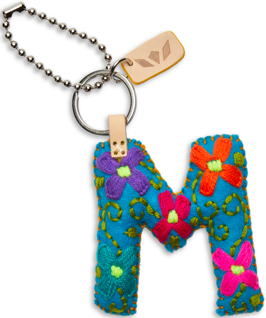 Consuela Turquoise Felt Keychain