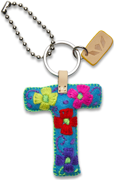 Consuela Turquoise Felt Keychain