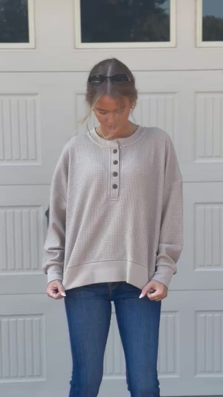 Royce Mason Waffle Henley Top in 3 Colors