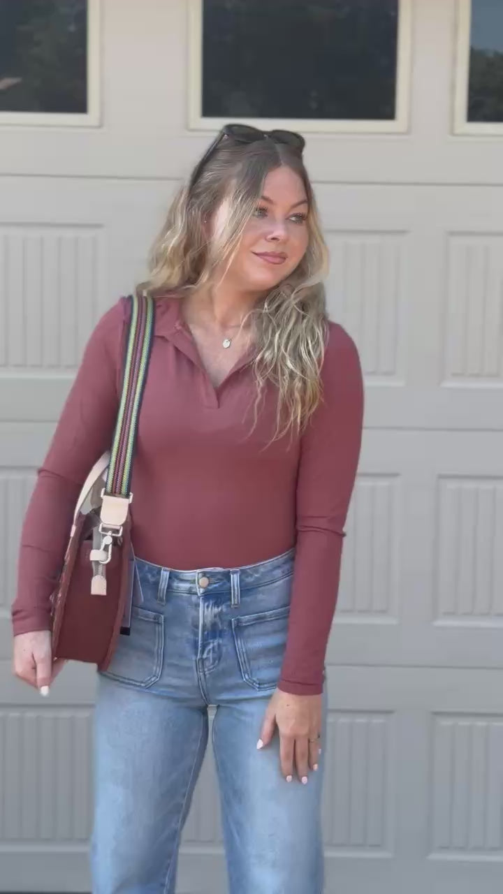 Long Sleeve Ribbed BodySuit in 3 Colors