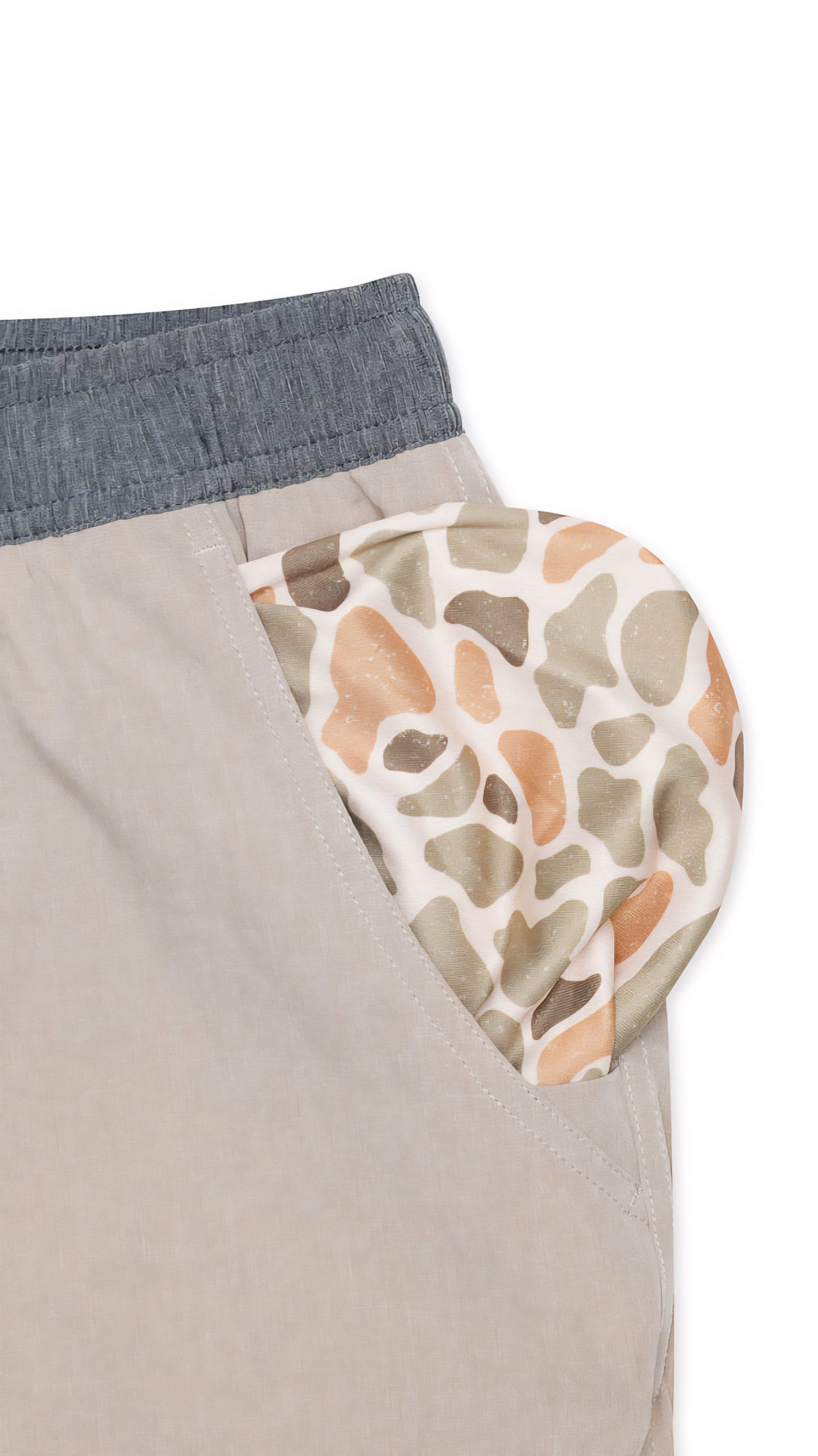 Burlebo Athletic Shorts Heather Khaki w/Venado Camo Liner