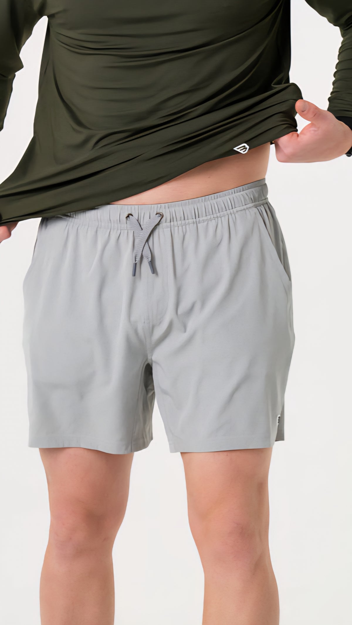 Burlebo Athletic Shorts - Light Grey w/Grey Aztec Liner