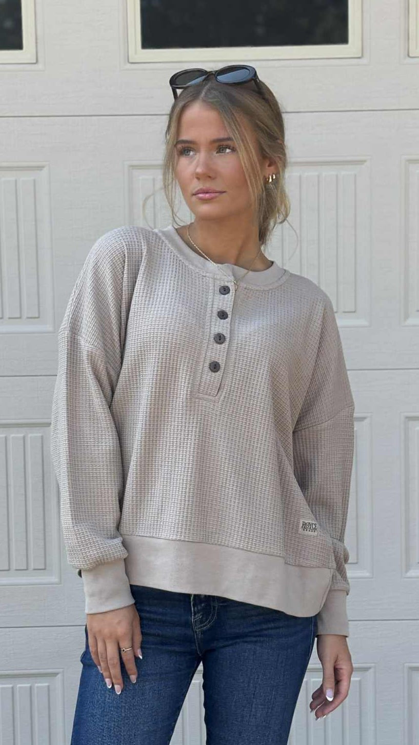 Royce Mason Waffle Henley Top in 3 Colors