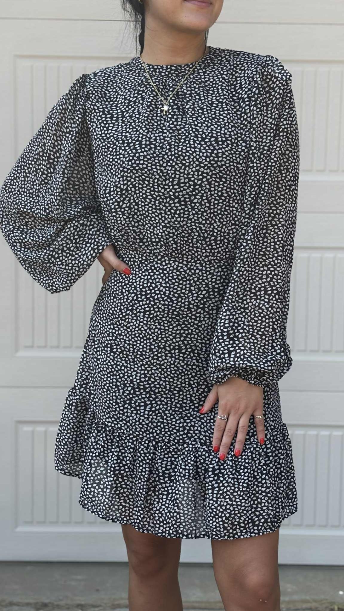 Long Sleeve Print Dress