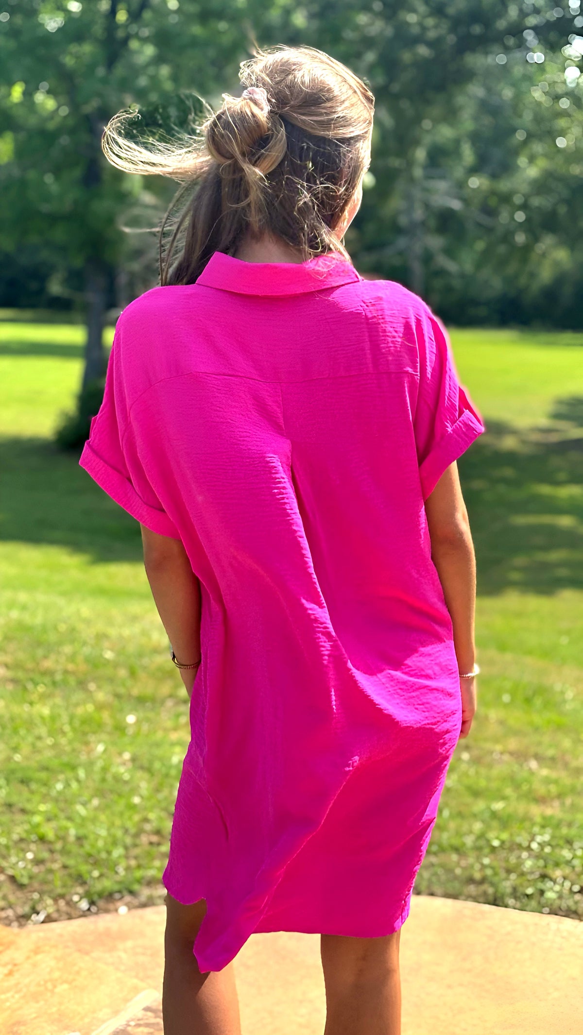 Drop Sleeve Button Up Shirt Dress in 6 Colors