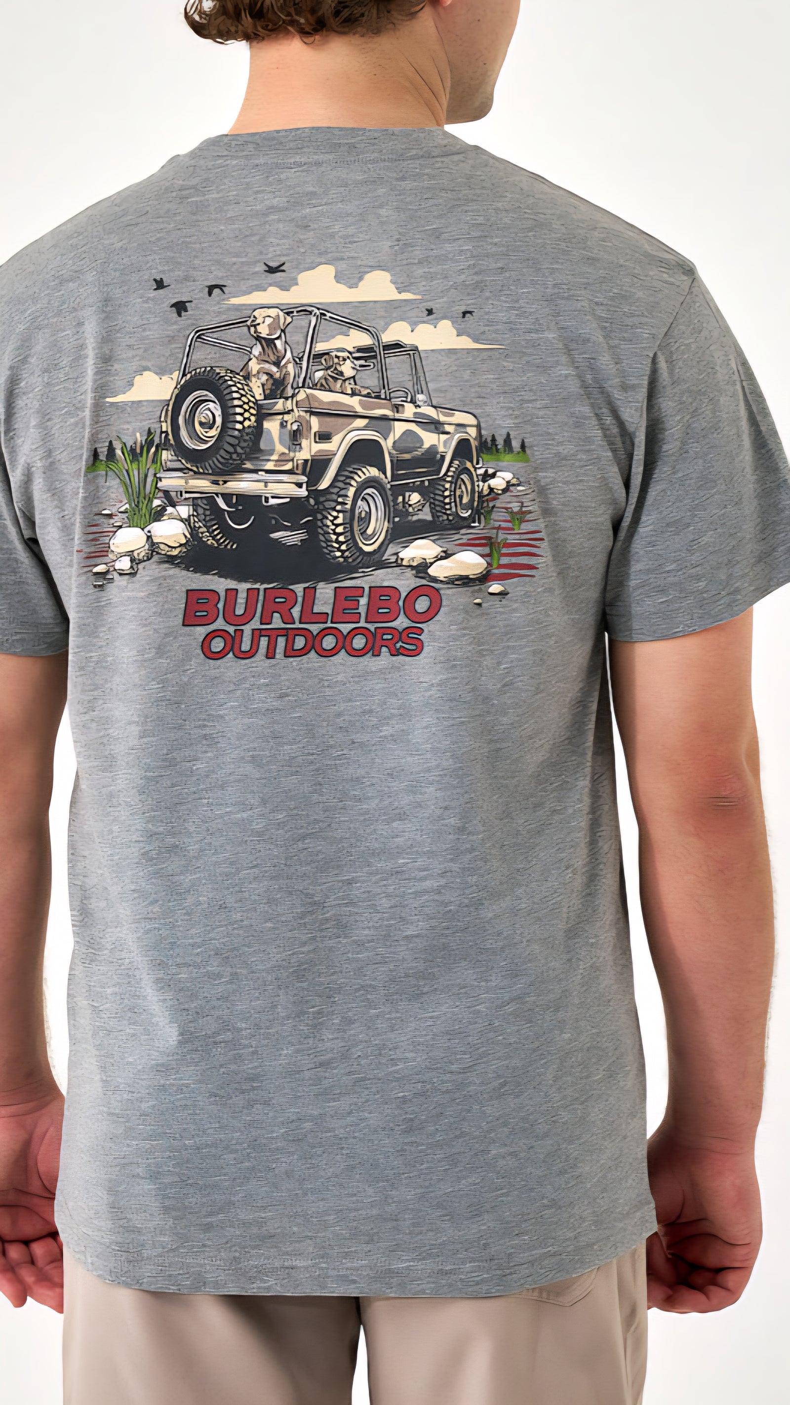Burlebo Short Sleeve Tee Off Road Bronco in Dark Heather Grey