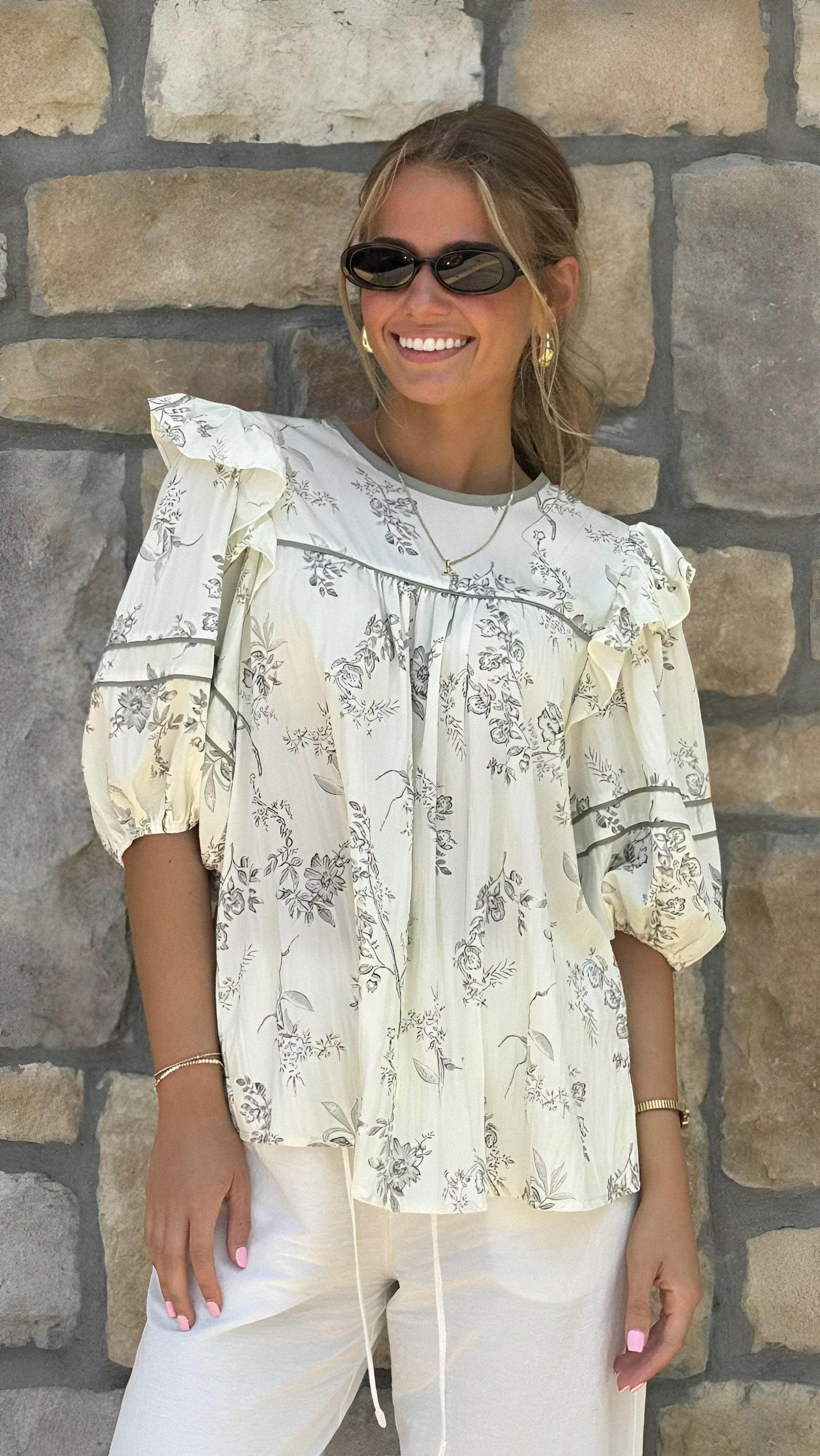 Puff Sleeve Babydoll Top in 2 Colors