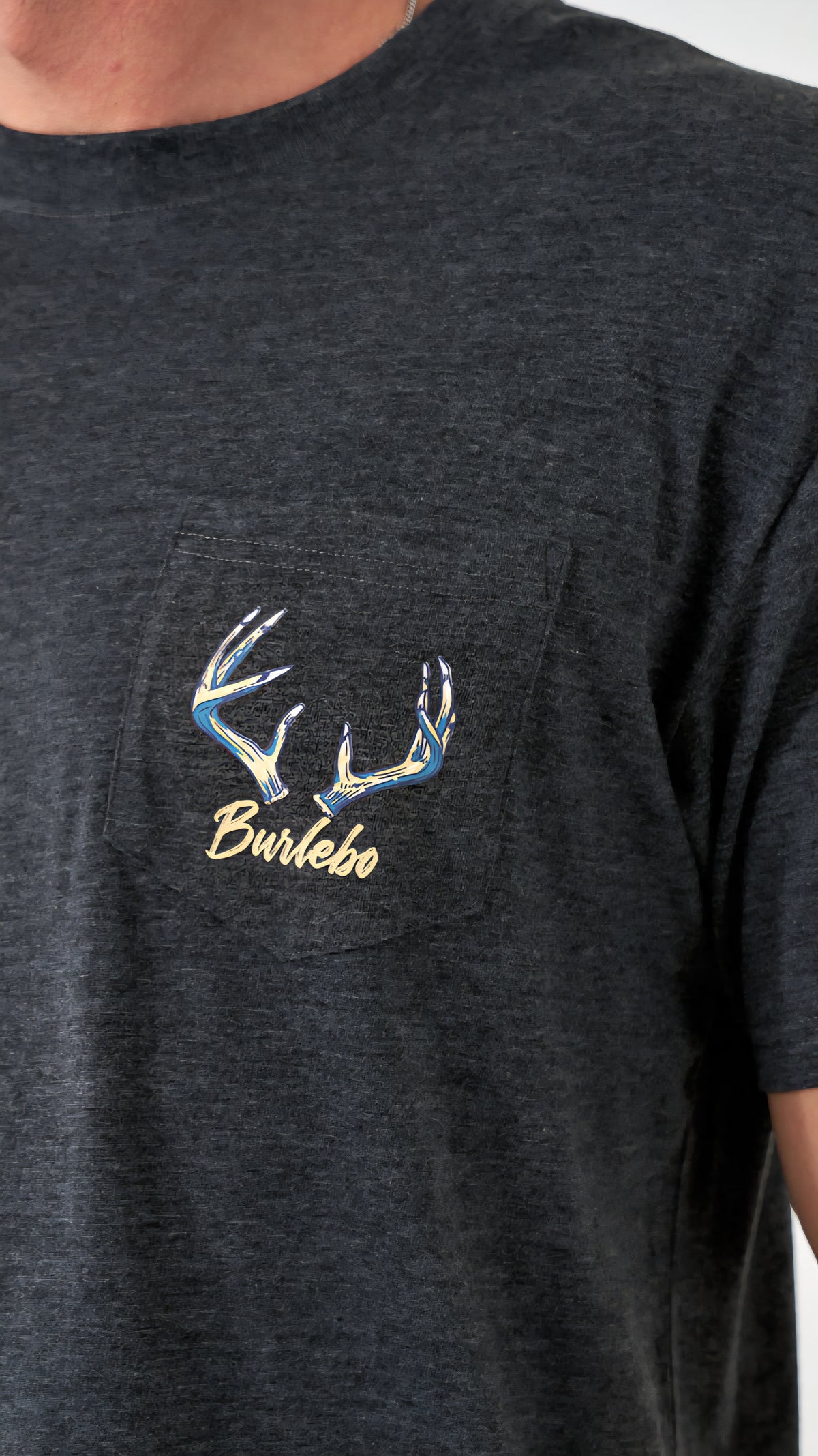 Burlebo Short Sleeve Tee Whitetail Season on Heather Black