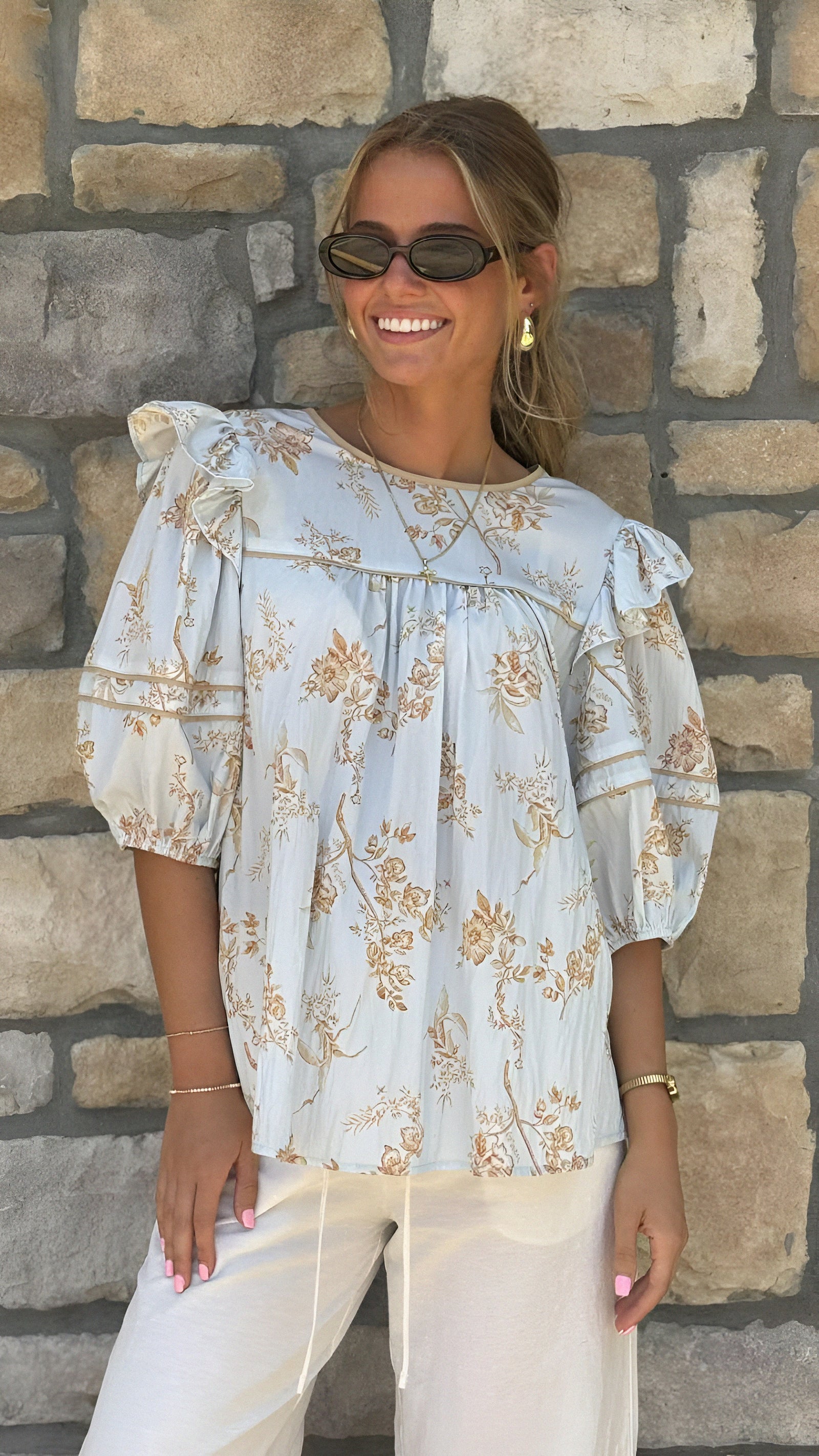 Puff Sleeve Babydoll Top in 2 Colors