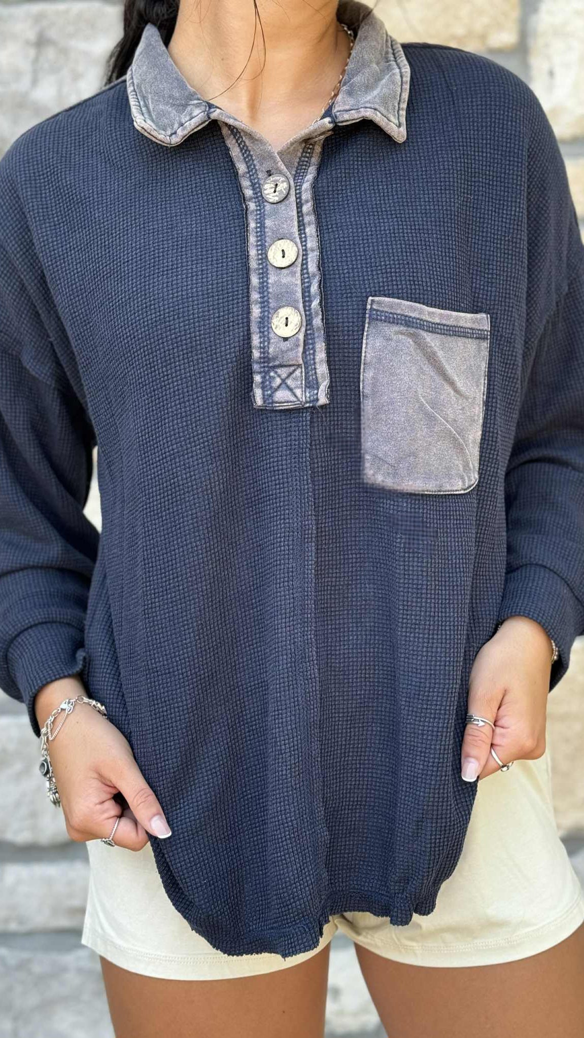 Long Sleeve Drop Shoulder Pullover