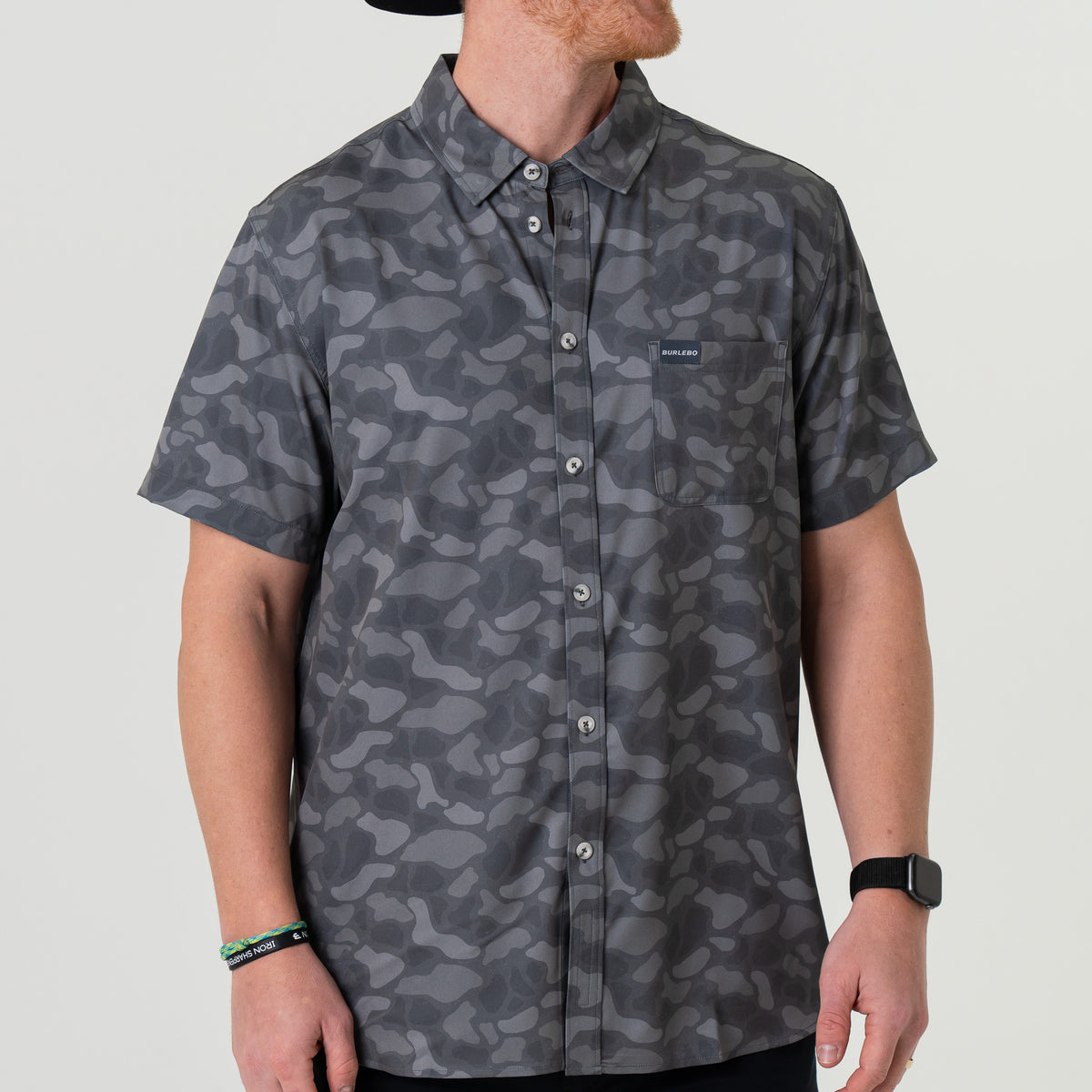 Burlebo Performance Button Up Stone Camo