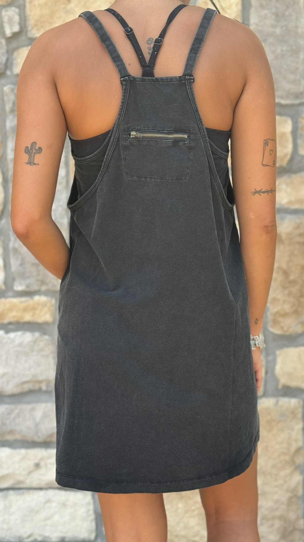Washed Mini Romper Dress in 2 Colors