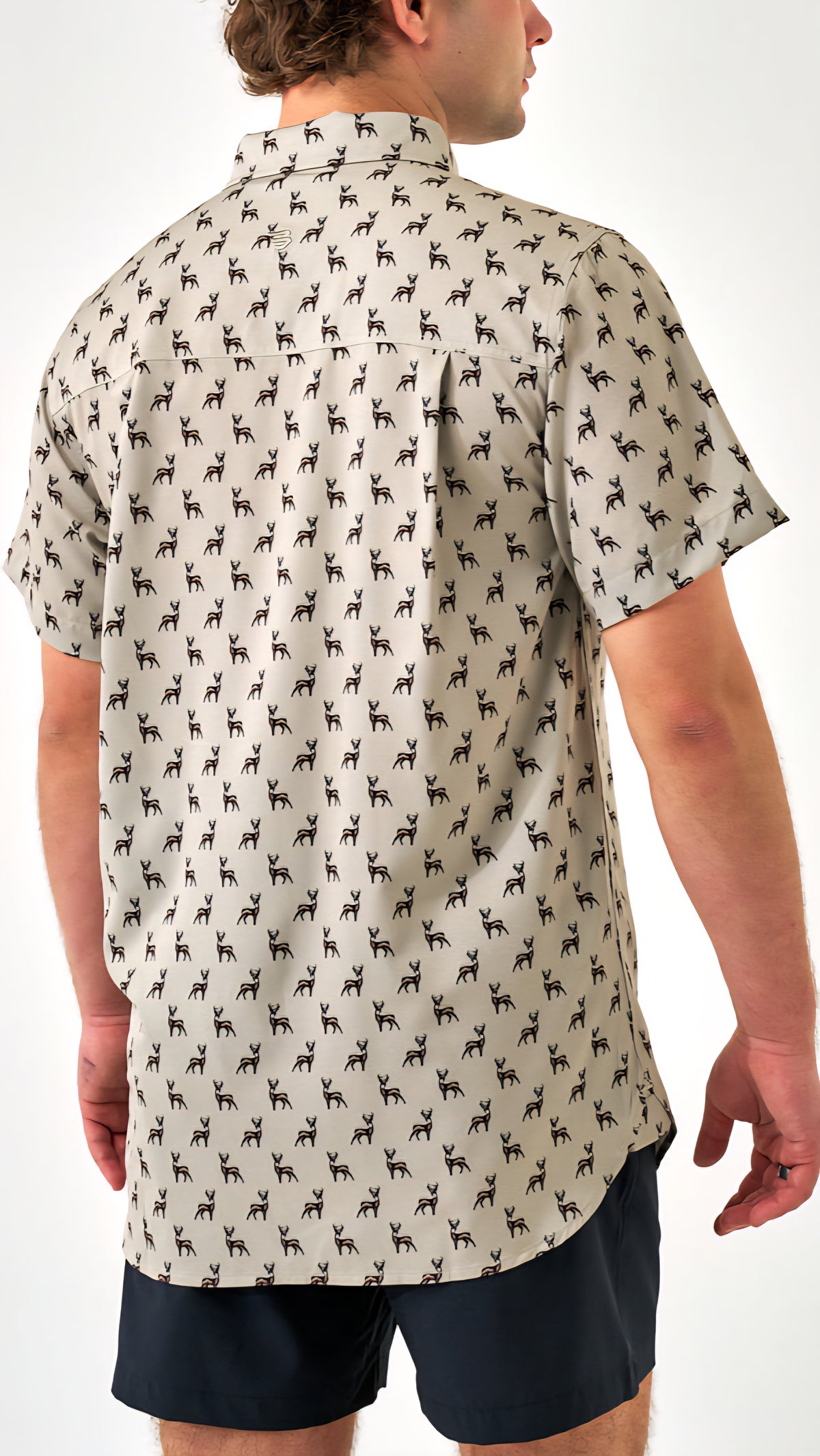 Burlebo Performance Button Up Whitetail Deer Green