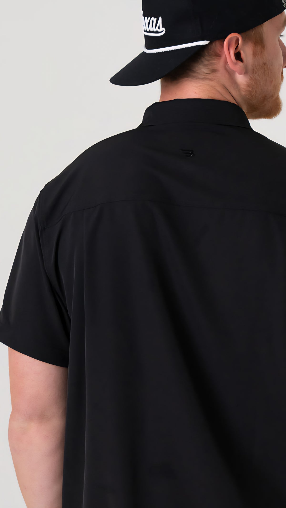 Burlebo Performance Button Up Heather Black