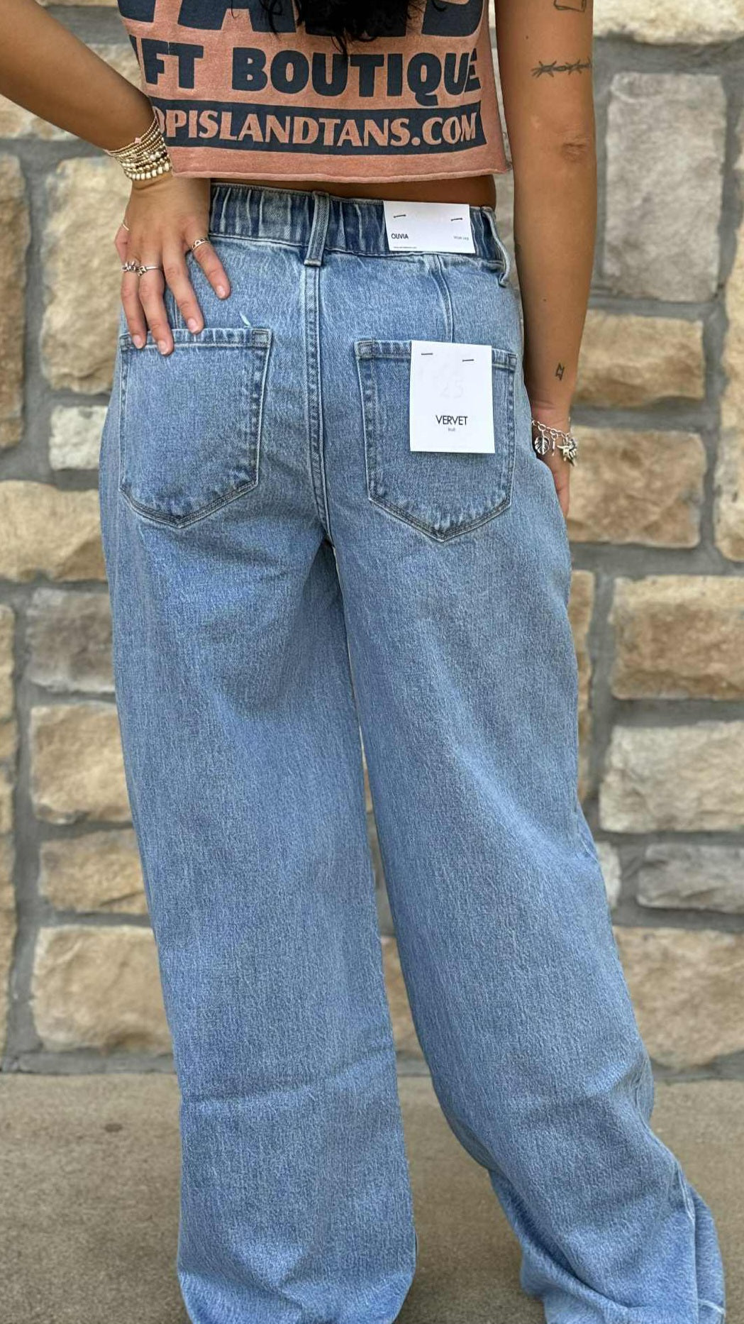 Vervet Olivia Super High Rise Pleated Drawstring Jean T6745